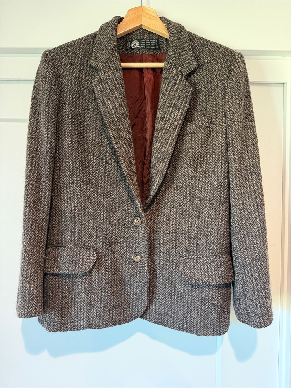 Michele Brown Herringbone Wool-Blend Blazer